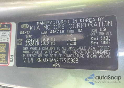 2018 Kia Soul ! z USA, uszkodzony, nr VIN KNDJX3AA2J7515938